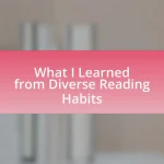 What I Learned from Diverse Reading Habits